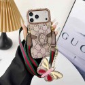 Gucci グッチ斜めかけショルダーカード入れスタンド機能付きiphone18 pro max 17 pro 16 plusケースブランドiphone18 air 17 pro maxカバー バタフライおしゃれレディース激安コピーブランドアイフォン18 pro 14pro max 15 16 17 18 proケースおすすめ