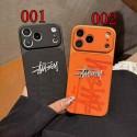 Stussy ステューシーブランドiphone18 air 17 pro maxカバー ペアお揃い黒オレンジメンズレディース激安コピーブランドアイフォン14pro max 15 16 17 18 proケースStussy iphone18 17 16 15 14 13 12 pro maxケースブランド韓国風ハイブランドアイフォン18 17 16 15 pro max airケース高品質