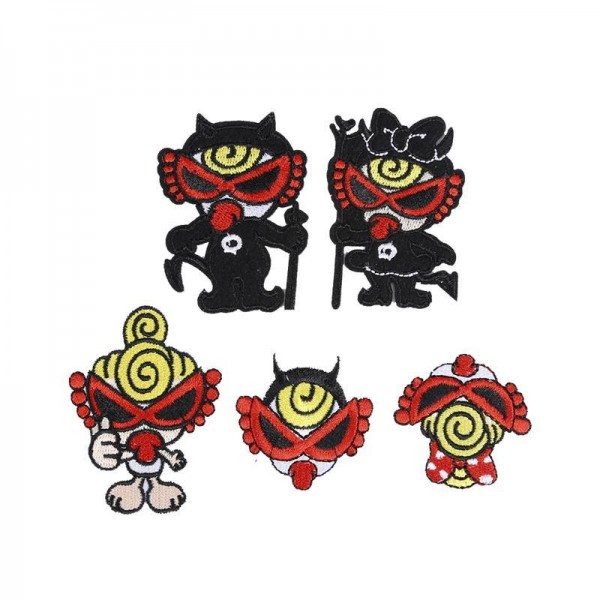 ヒスミニアイロンシート刺繍風 5点セット激安 アイロン刺繡ワッペンデコパーツ