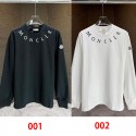 モンクレールホワイトブラック長袖ティーシャツ インナー激安メンズレディースペアお揃いMoncler カットソー 裏起毛 裏起毛なし 無地 黒白Moncler 長袖 Tシャツ ロングロンT カットソー 長袖 シンプル ペアtシャツ 白tシャツ 無地100%綿 トップス キレイめ モード 秋服 冬 ゆったり 