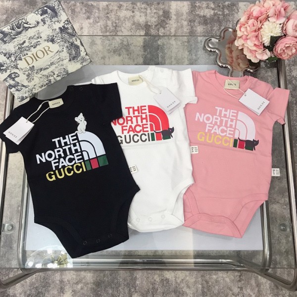 Gucci グッチノースフェイス the north face ベビー服tシャツロンパース 女の子 男の子 赤ちゃんコーデ ハイブランドノースフェイス the north face激安幼児 部屋着  韓国風ハイブランド夏 半袖 涼しいgucciキッズ 赤ちゃん ロンパース激安 59cm 66cm 73cm 80cm 90cm