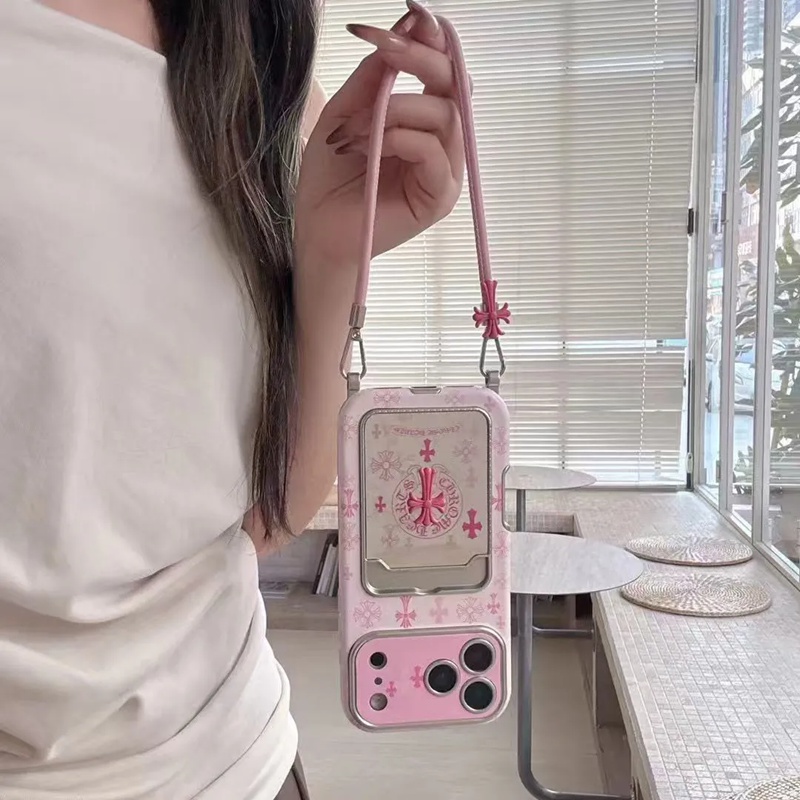 クロムハーツ Chrome Hearts ピンク女性手提げiphone18 pro max 17 pro 16 plusケース